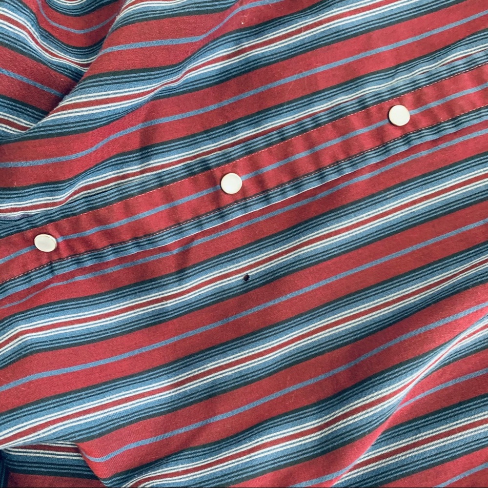 Vintage Ely Cattleman Striped Pearl Snap Button Up - Picture 7 of 13